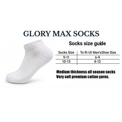 Men's 6-12 Pairs Cotton Ankle Athletic Running Socks Low Cut Breathable Cushioned