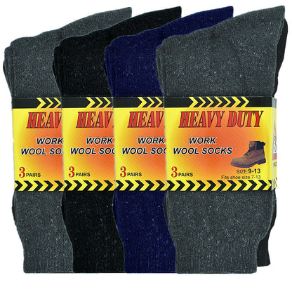 Men's Winter Thermal Heated Boots Warm Wool Cotton Crew Socks Size 10-13