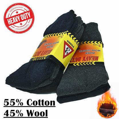 Men's Winter Thermal Heated Boots Warm Wool Cotton Crew Socks Size 10-13