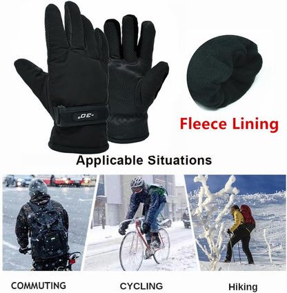 Men's Winter Fleece Thermal Warm Water Resistant Skiing Work Gloves Mitten