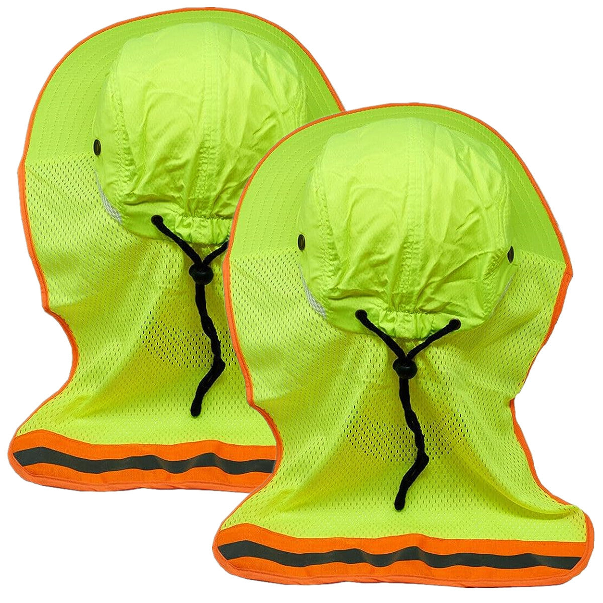 Hi-Vis Reflective Work Safety Boonie Snap Hat High Visibility Cap Mesh Neck Flap