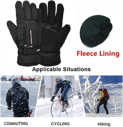 Men's Winter Fleece Thermal Warm Water Resistant Skiing Work Gloves Mitten