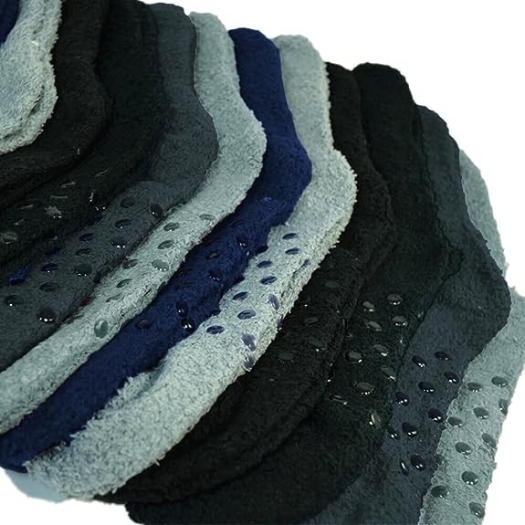Men's 4-12 Pairs Soft Cozy Fuzzy Socks Non-Skid Solid Plush Home Slipper Socks