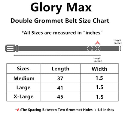 Unisex Double Grommet 2 Hole Belts 100% Cotton Canvas Web Casual Belt
