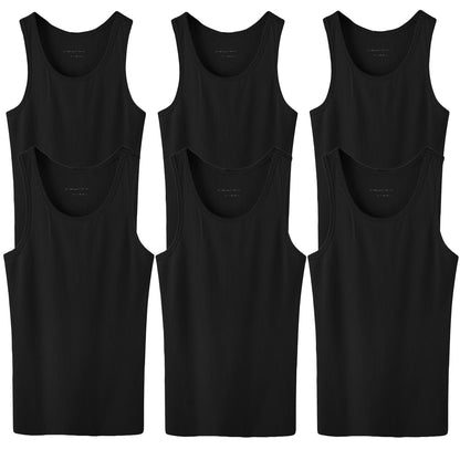 3-12 Packs Men's 100% Cotton A-Shirt Tank Top Ribbed Solid Wife Beater Undershirts
