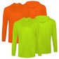 Men's High Visibility Safety Work T Shirts Long Sleeve with Hoodie 2 Pieces