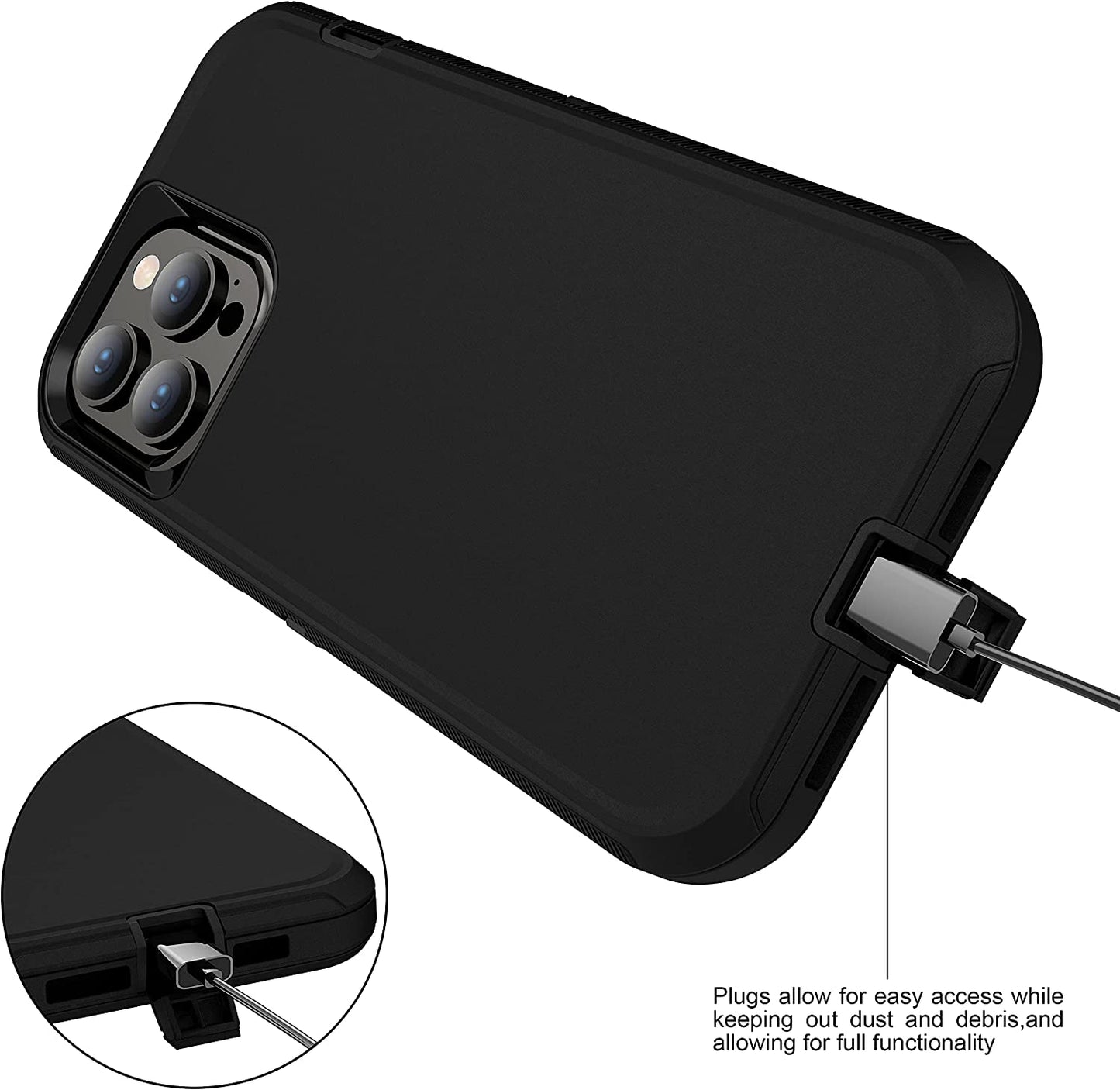 For Apple iPhone 16 16e Pro Max Plus Heavy Duty Shockproof Holster Case Cover with Belt Clip