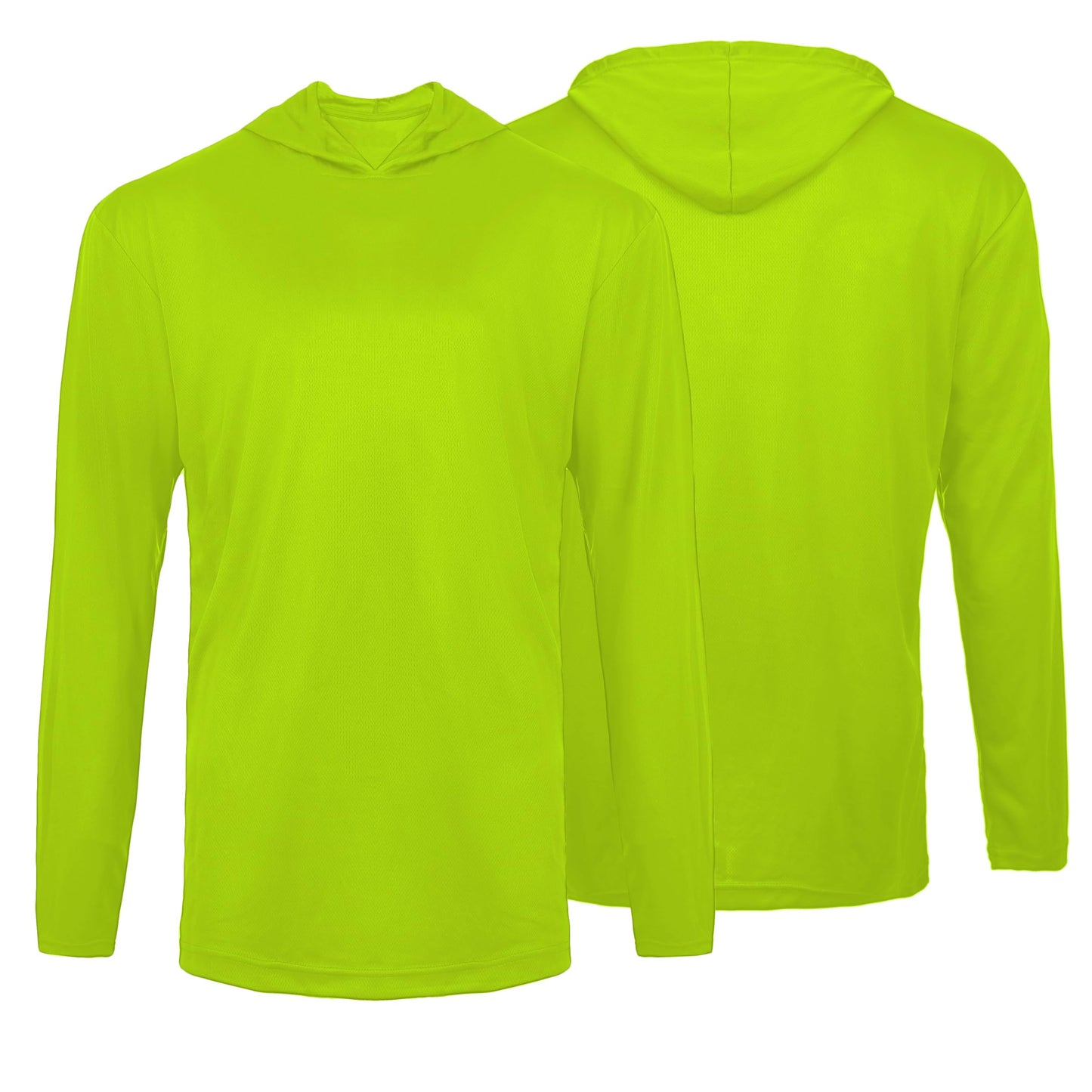 Men's High Visibility Safety Work T Shirts Long Sleeve with Hoodie 2 Pieces