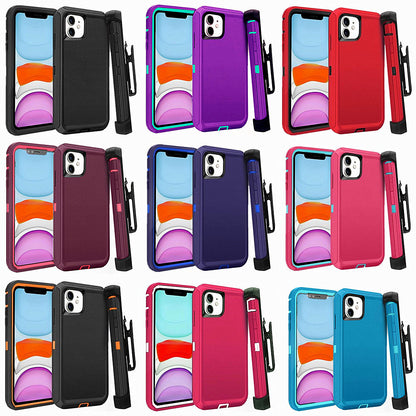 For Apple iPhone 12 12 Pro Max Heavy Duty Shockproof Holster Case Cover with Belt Clip