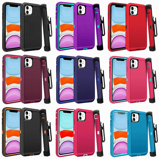 For Apple iPhone 12 12 Pro Max Heavy Duty Shockproof Holster Case Cover with Belt Clip