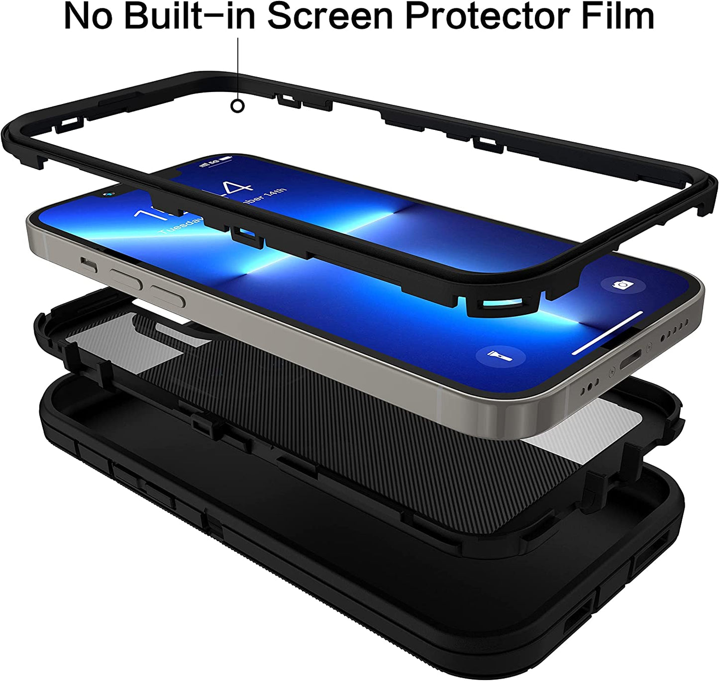 For Apple iPhone 16 16e Pro Max Plus Heavy Duty Shockproof Holster Case Cover with Belt Clip