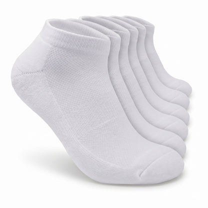 Men's 6-12 Pairs Cotton Ankle Athletic Running Socks Low Cut Breathable Cushioned
