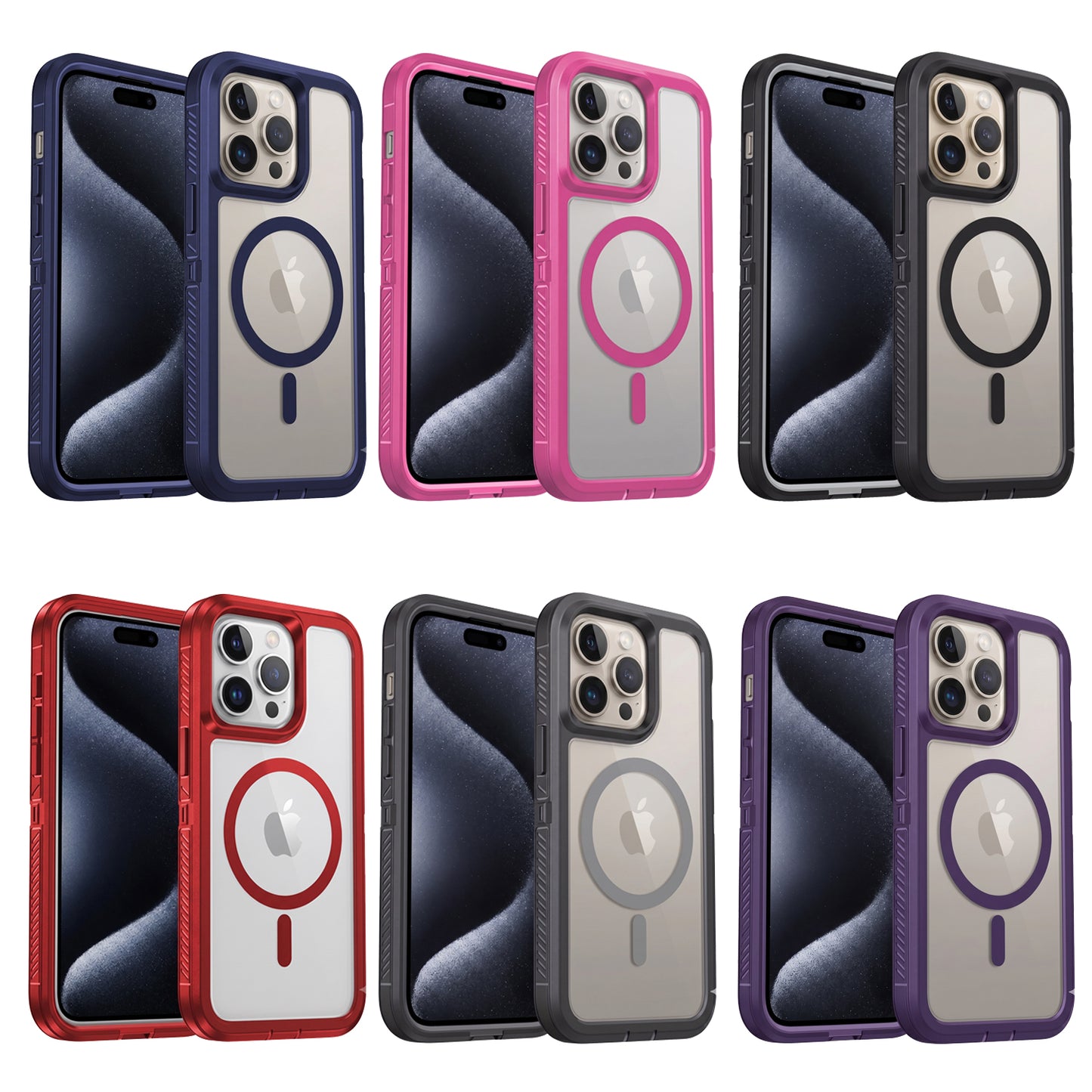 For Apple iPhone 16 16e 16 Plus Pro Max Shockproof Magnetic Case Dual-Layer Compatible With MagSafe Cover