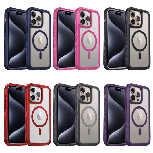 For Apple iPhone 14 14 Plus Pro Max Shockproof Magnetic Case Dual-Layer Compatible With MagSafe Cover