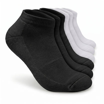 Men's 6-12 Pairs Cotton Ankle Athletic Running Socks Low Cut Breathable Cushioned
