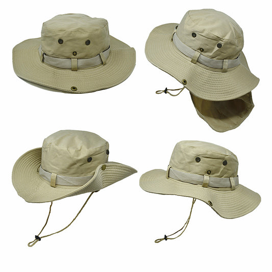 Unisex Bucket Boonie Hat Neck Flap Sun Visor Safari Cover Big Brim Cap