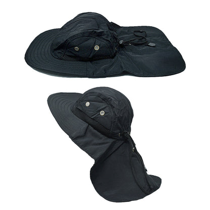 Unisex Boonie Bucket Snap Hat Sun Visor Big Brim Neck Flap Adjustable Cap