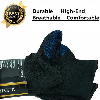 Men's Athletic Premium Cotton Cushioned 2-Tone Ankle Crew Socks Size 9-13
