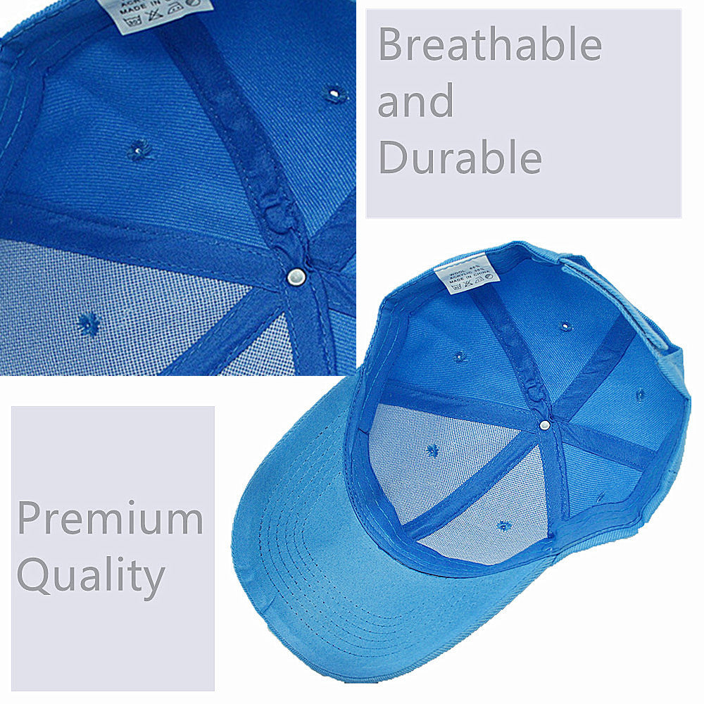 Unisex Plain Solid Baseball Cap Blank Curved Sun Visor Army Ball Hat