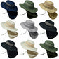 Unisex Bucket Boonie Hat Neck Flap Sun Visor Mesh Top 100% Cotton Cap