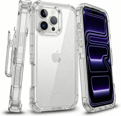 Heavy Duty Shockproof Holster Case For Apple iPhone 17 17e Air 16e 16 15 Plus 14 13 12 Pro Max Cover with Belt Clip