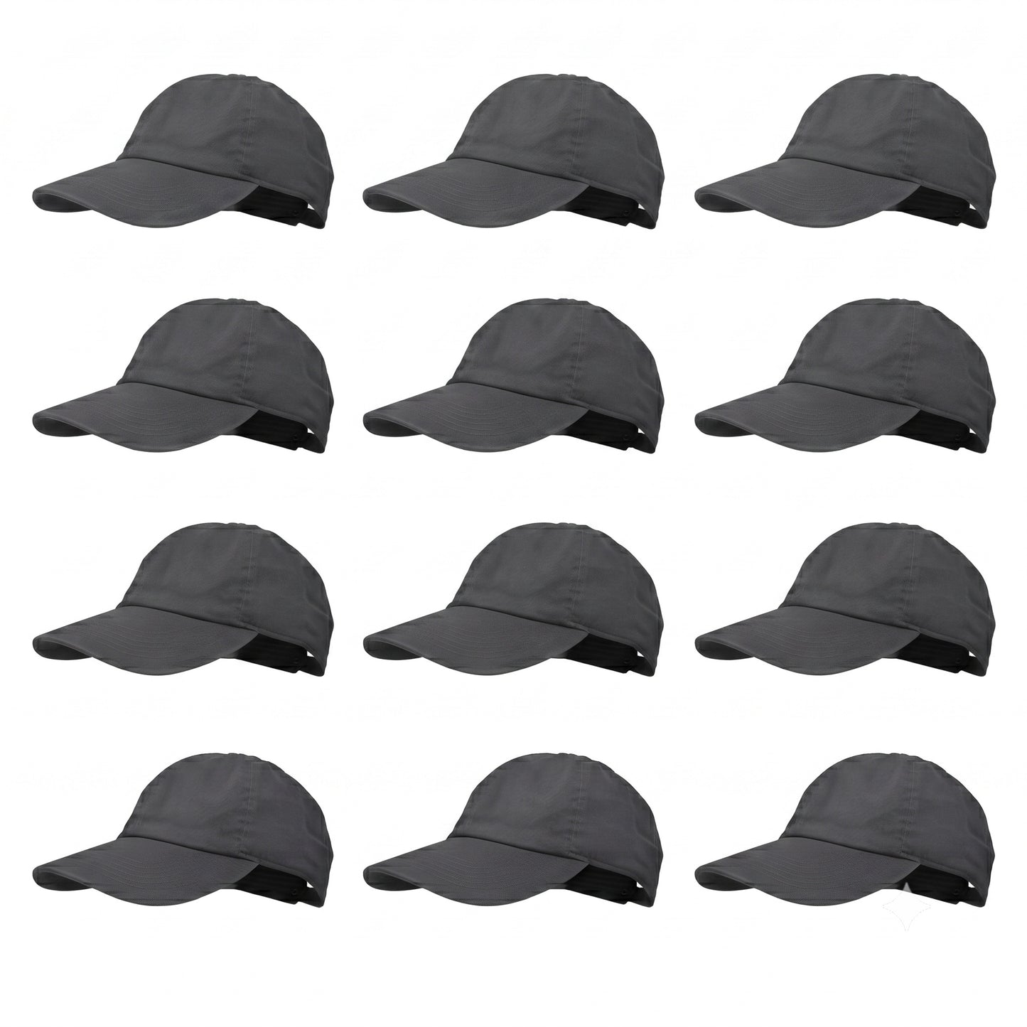 12-Pack Lot Classic 100% Cotton Plain Blank Baseball Cap Low Profile Dad Hat Buckle Adjustable Caps