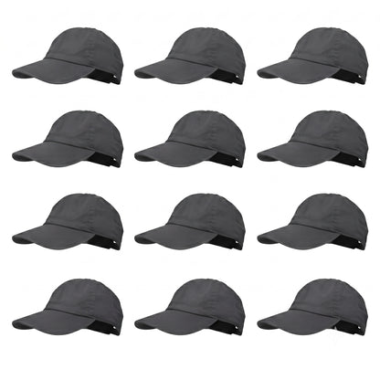 12-Pack Lot Classic 100% Cotton Plain Blank Baseball Cap Low Profile Dad Hat Buckle Adjustable Caps