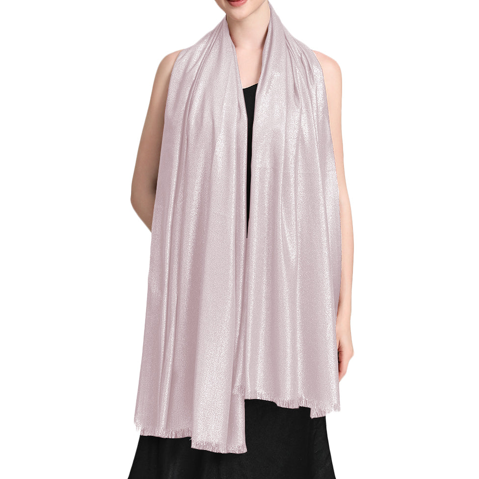 Women's Large Sparkling Glitter Metallic Soft Pashmina Shawl Wrap Scarf