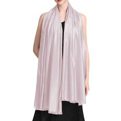 Women's Large Sparkling Glitter Metallic Soft Pashmina Shawl Wrap Scarf