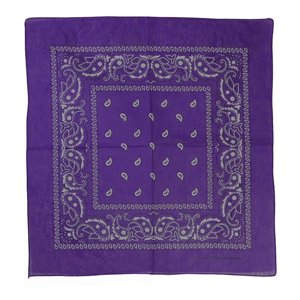 12Pcs Bandanas 100% Cotton Double Sided Paisley Print Head Wrap Scarf