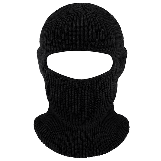 1 Hole Winter Knitted Full Face Mask Outdoor Warm Black Ski Balaclava Cover