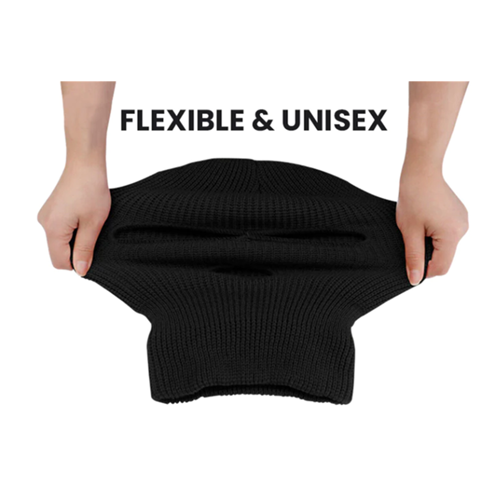 1 Hole Winter Knitted Full Face Mask Outdoor Warm Black Ski Balaclava Cover