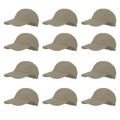 12-Pack Lot Classic 100% Cotton Plain Blank Baseball Cap Low Profile Dad Hat Buckle Adjustable Caps