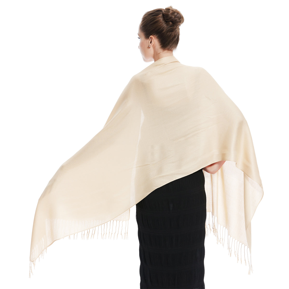 Women's Large Soft Silky Pashmina Shawl Wrap Plain Solid Wedding Scarf