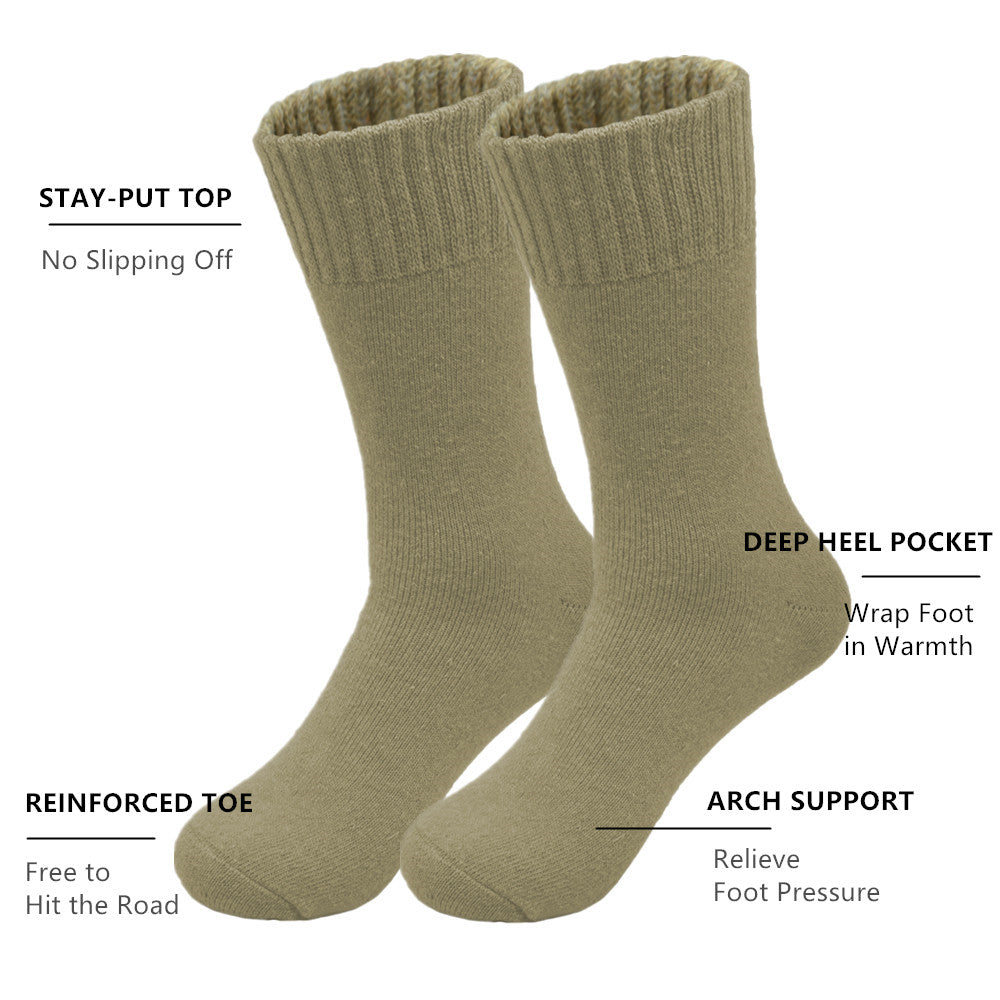 Men's Winter Thermal Merino Wool Heated Warm Thick Crew Socks Size 10-13