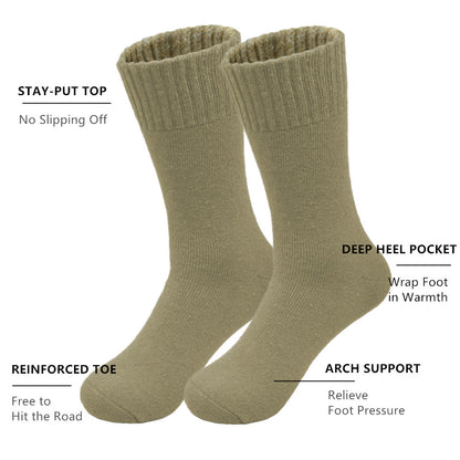 Men's Winter Thermal Merino Wool Heated Warm Thick Crew Socks Size 10-13