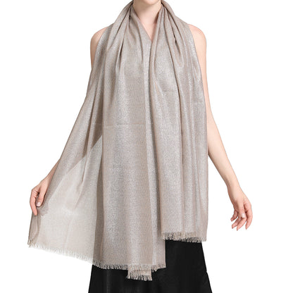 Women's Large Sparkling Glitter Metallic Soft Pashmina Shawl Wrap Scarf