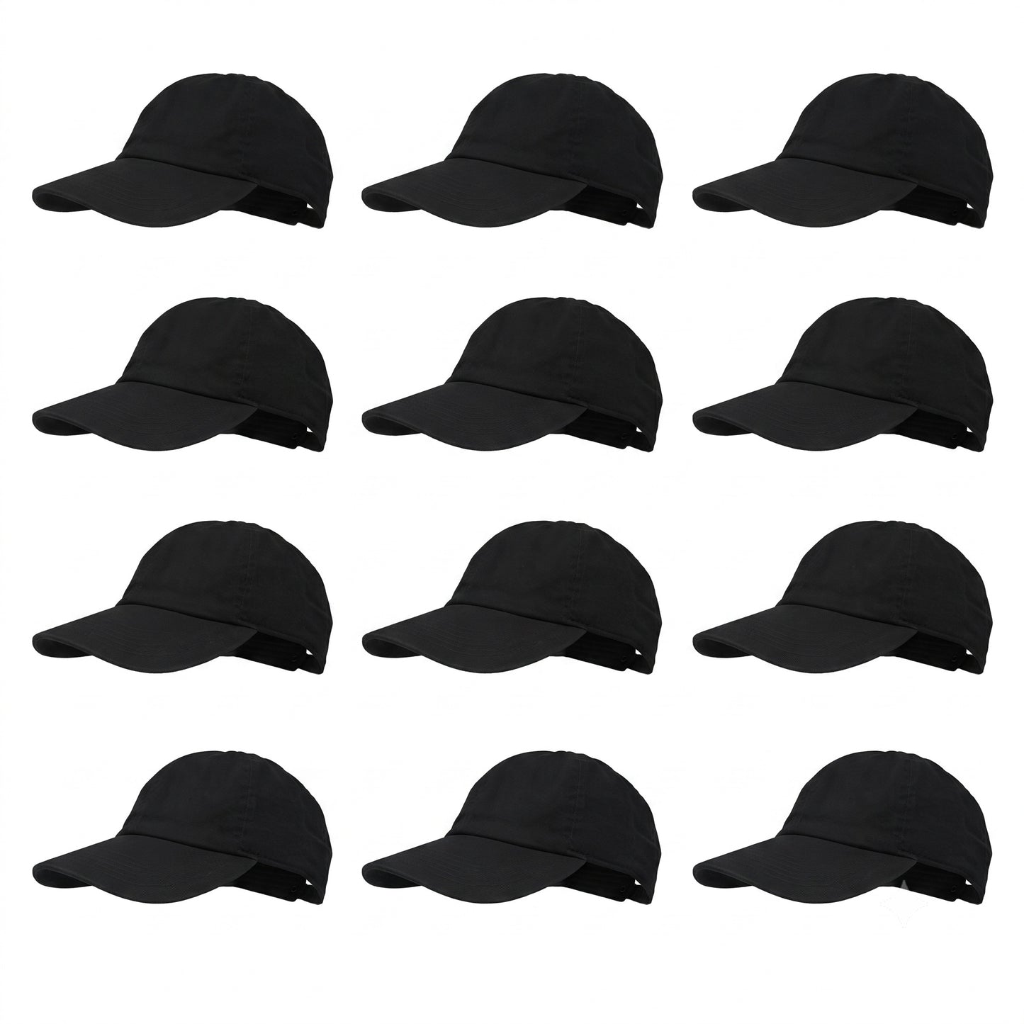 12-Pack Lot Classic 100% Cotton Plain Blank Baseball Cap Low Profile Dad Hat Buckle Adjustable Caps