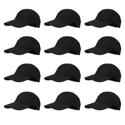 12-Pack Lot Classic 100% Cotton Plain Blank Baseball Cap Low Profile Dad Hat Buckle Adjustable Caps