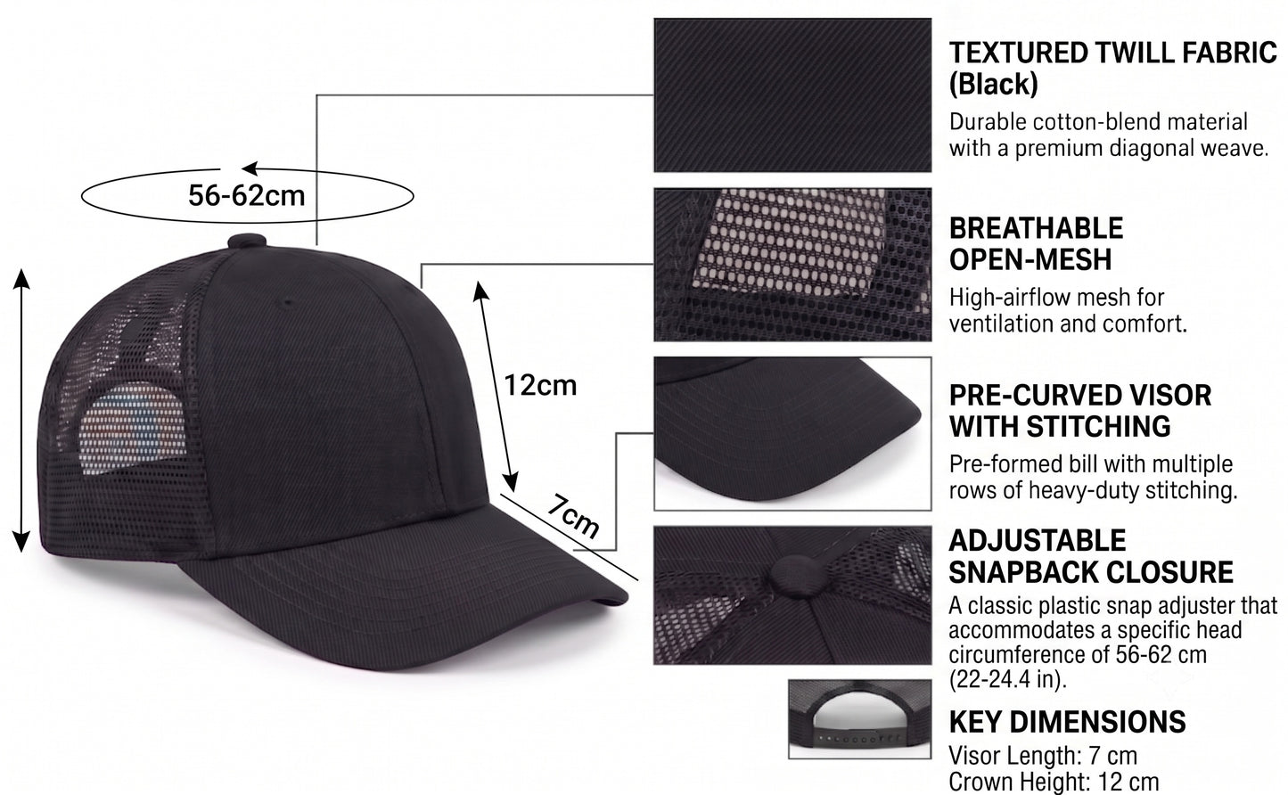 12-Pack Lot Unisex Mesh Back Baseball Cap Sun Visor Breathable Plain Blank Trucker Hats Adjustable Caps