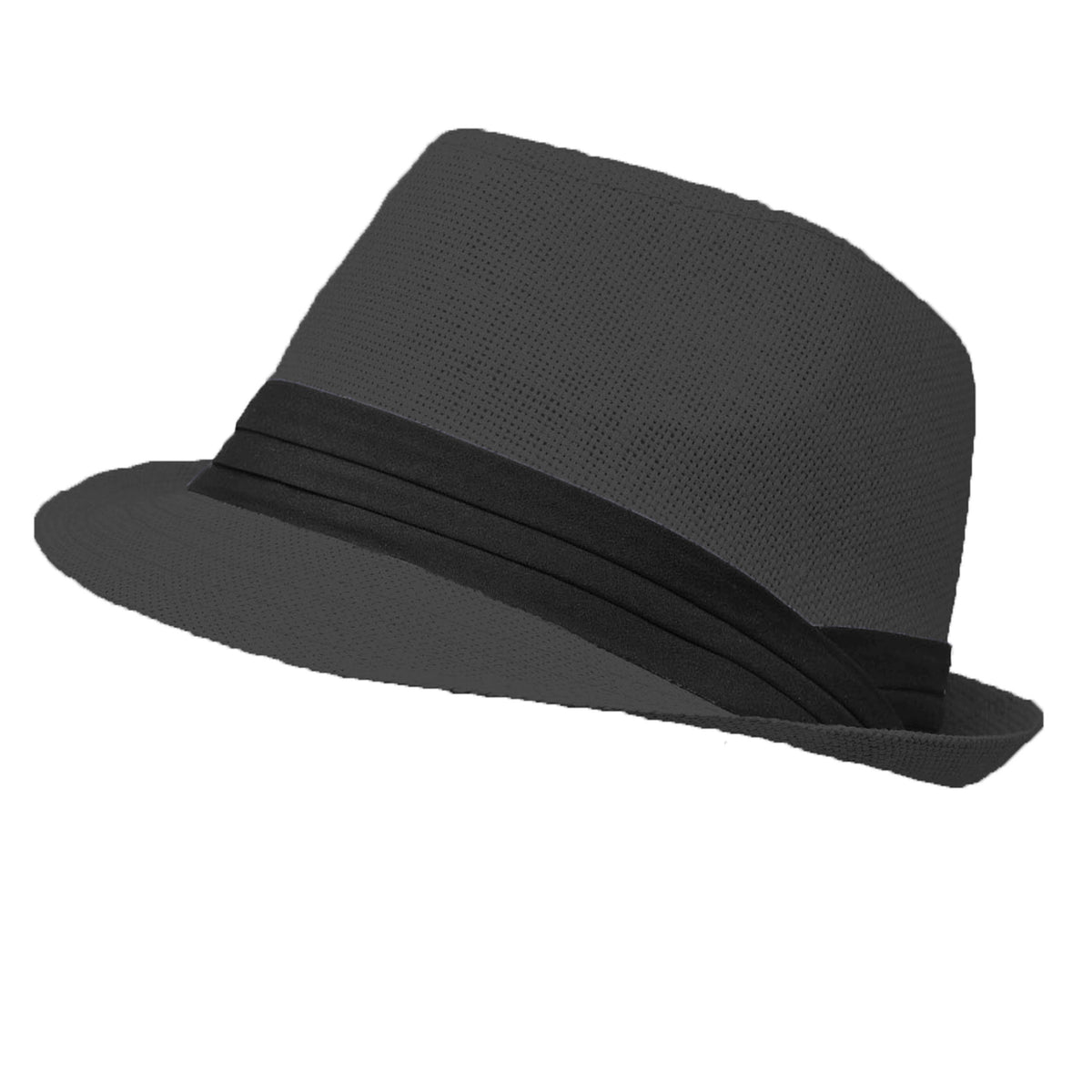 Men Women Summer Fedora Panama Hat Trilby Cuban Straw Sun Hats Short Brim with Black Band