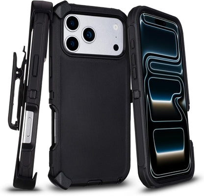 Heavy Duty Shockproof Holster Case For Apple iPhone 17 17e Air 16e 16 15 Plus 14 13 12 Pro Max Cover with Belt Clip