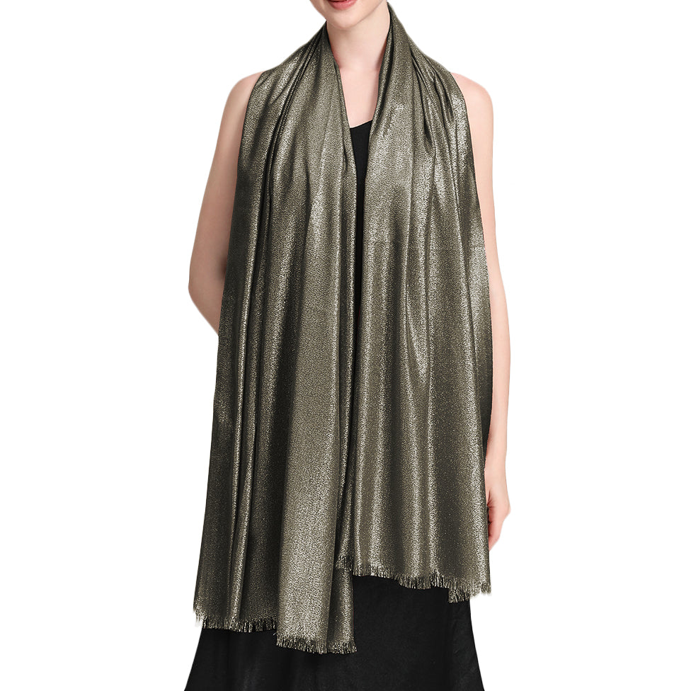 Women's Large Sparkling Glitter Metallic Soft Pashmina Shawl Wrap Scarf