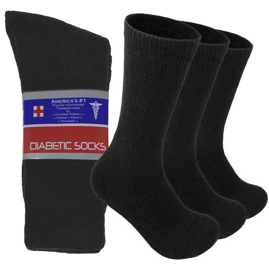 3-12 Pairs Men's Non Binding Top Circulatory Diabetic Crew Socks Size 9-15