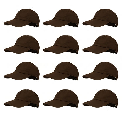 12-Pack Lot Classic 100% Cotton Plain Blank Baseball Cap Low Profile Dad Hat Buckle Adjustable Caps