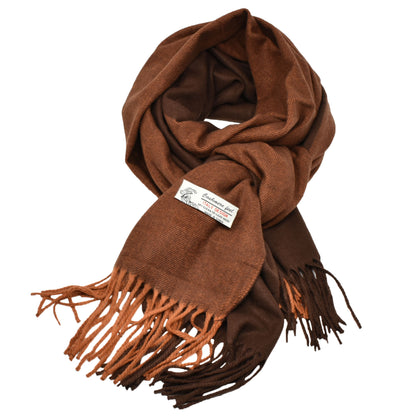 Womens Solid 2 Tones Winter Scarf Cashmere Feel Oversized Large Shawl Wrap