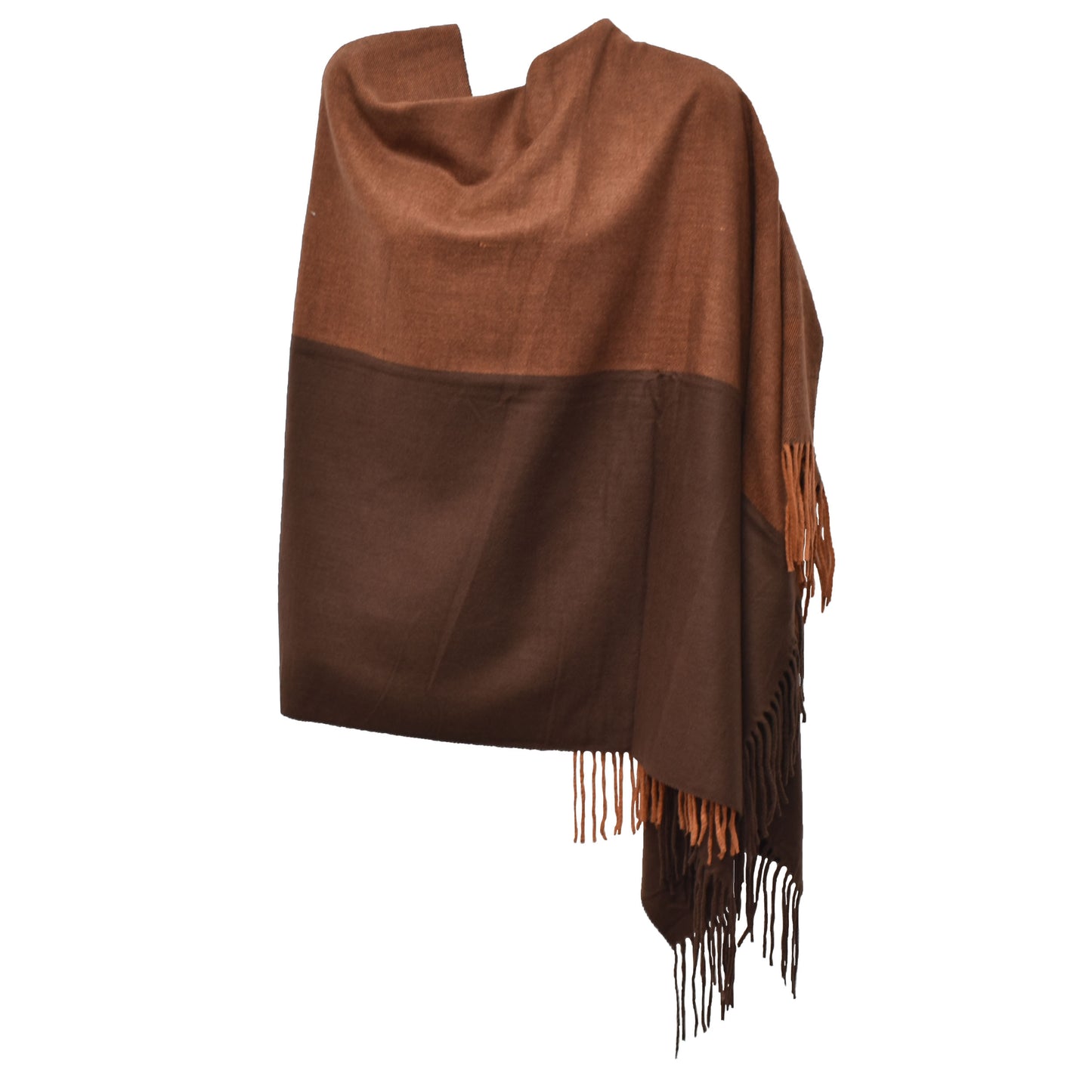Womens Solid 2 Tones Winter Scarf Cashmere Feel Oversized Large Shawl Wrap