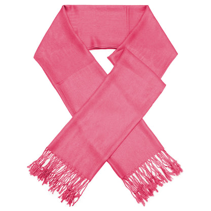 Women's Large Soft Silky Pashmina Shawl Wrap Plain Solid Wedding Scarf