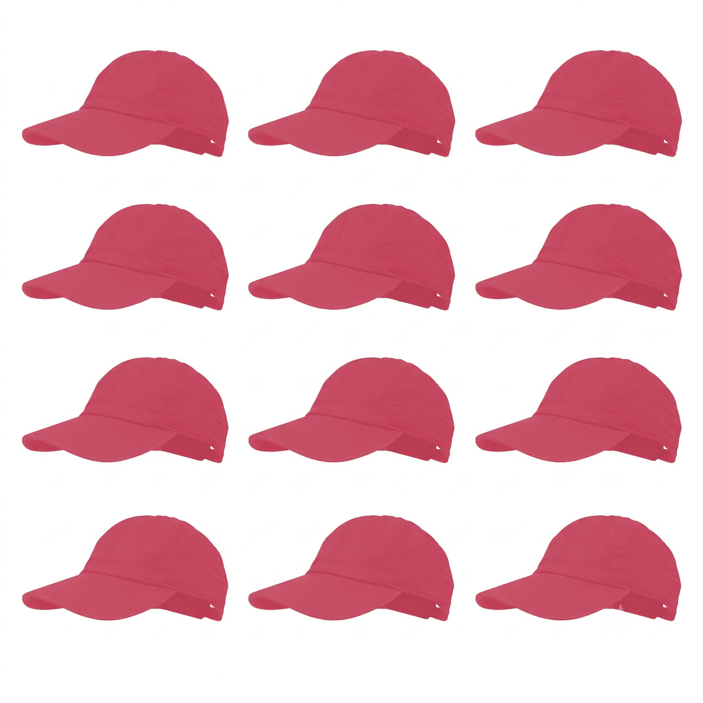 12-Pack Lot Classic 100% Cotton Plain Blank Baseball Cap Low Profile Dad Hat Buckle Adjustable Caps