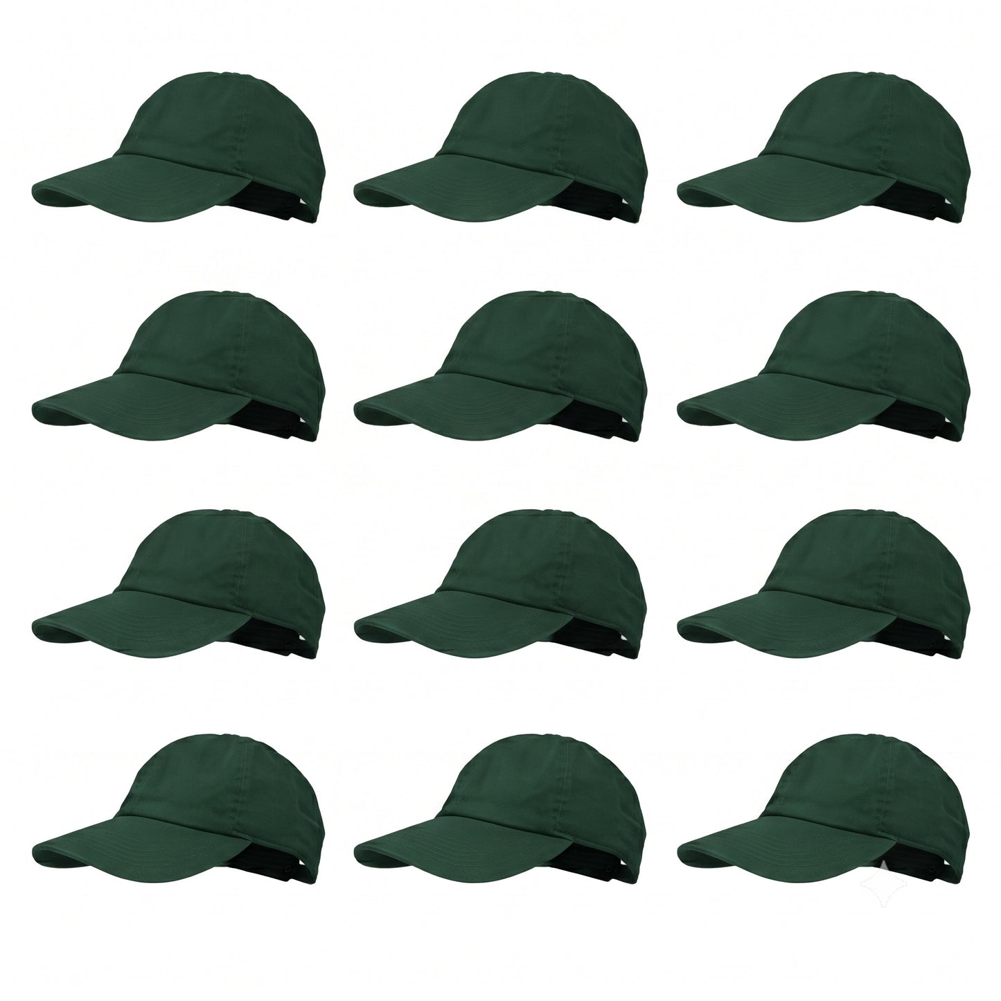 12-Pack Lot Classic 100% Cotton Plain Blank Baseball Cap Low Profile Dad Hat Buckle Adjustable Caps